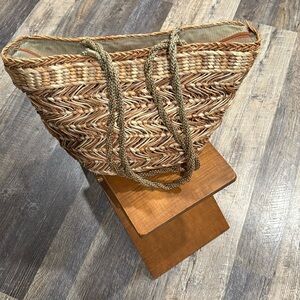 Woven Tan Tote Bag
